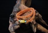 Wealth Health Balance Energy Natural Southern Red Agate Beeswax Turquoise Bracelet