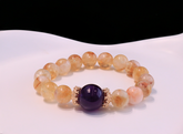 Natural Yellow Citrine, Amethyst Bracelet