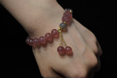 Natural Strawberry Quartz Pi Xiu Bracelet