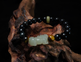 Natural Obsidian & Hetian Jade Pi Xiu Bracelet | A Symbol of Protection and Prosperity