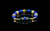 Golden Horizon Bracelet - A Fusion of Kyanite, Yellow Tiger's Eye, and Malachite