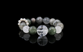 Mystic Harmony Rutilated Quartz · Green Rutilated Quartz · Silver Obsidian Bracelet
