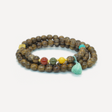Sacred Agarwood & Agate Lotus Bracelet - Spiritual Healing, Peace & Vitality, Handmade Natural Wood & Agate Beads Bracelet