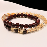 Sandalwood & Citrine Energy Bracelet - Harmony Talisman for Serenity and Prosperity