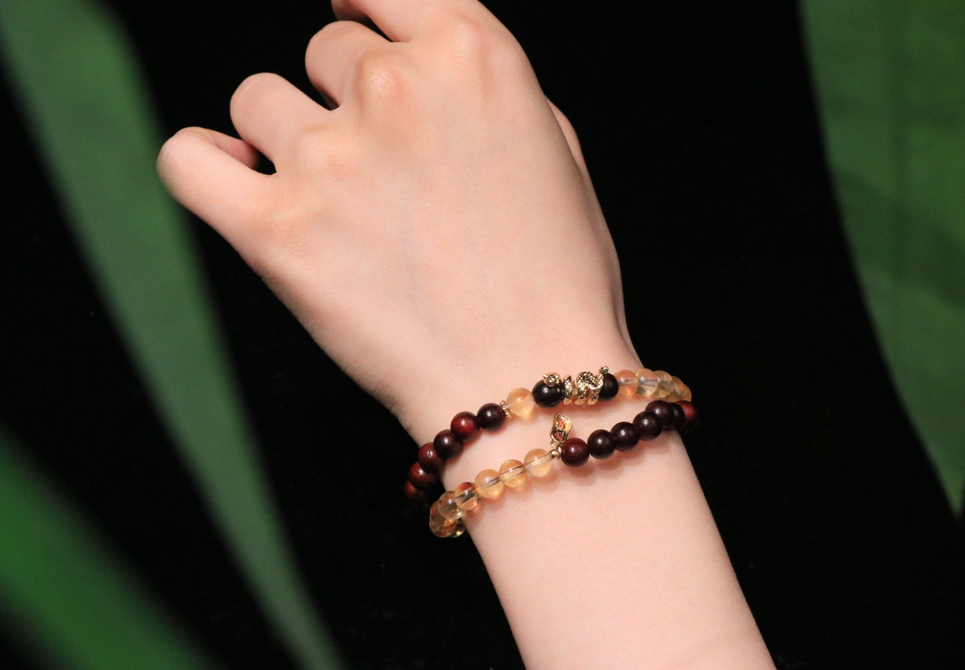 Sandalwood & Citrine Energy Bracelet - Harmony Talisman for Serenity and Prosperity