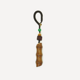 Bamboo Growth Wooden Pendant ¨C Career Success & Prosperity Talisman | Natural Red Treasure Wood & Jade Beads | Feng Shui Good Luck Charm
