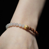 Exquisite Sandalwood & Hetian Jade Bracelet: A Blend of Oriental Elegance and Auspiciousness