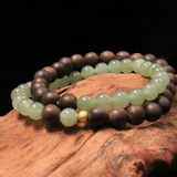 Auspicious Agarwood & Hetian Jade Bracelet: Eastern Mystique and Elegance