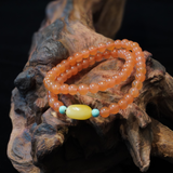 Wealth Health Balance Energy Natural Southern Red Agate Beeswax Turquoise Bracelet