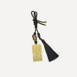 Taoist Tian Guan Ci Fu Brass Pendant | Spiritual Protection & Prosperity with Sandalwood Carvings