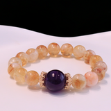 Natural Yellow Citrine, Amethyst Bracelet