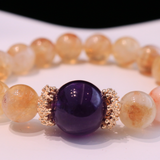 Natural Yellow Citrine, Amethyst Bracelet