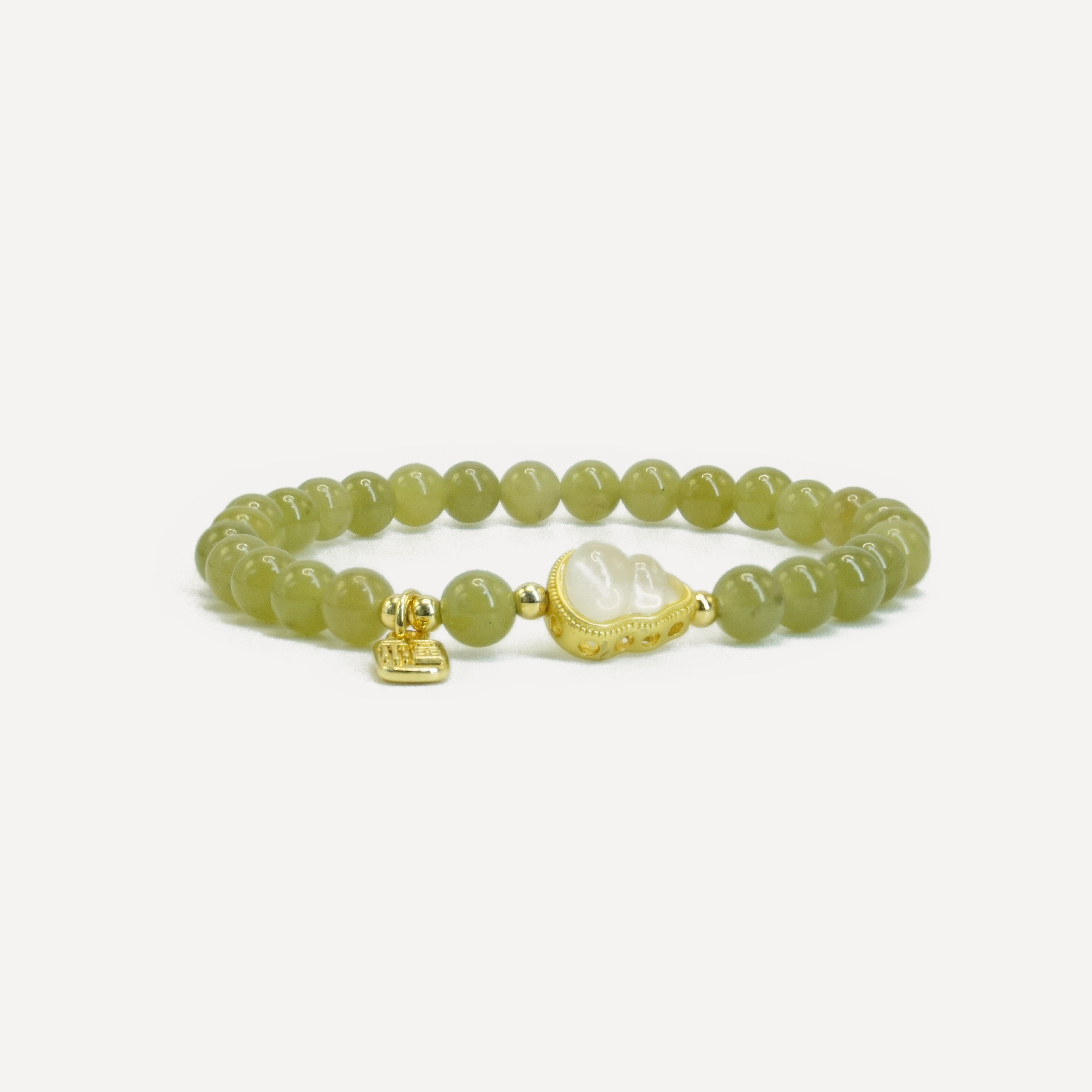Natural Hetian Jade Gourd Bracelet, Good Fortune and Good Luck Energy Talisman, Feng Shui Protection Accessory