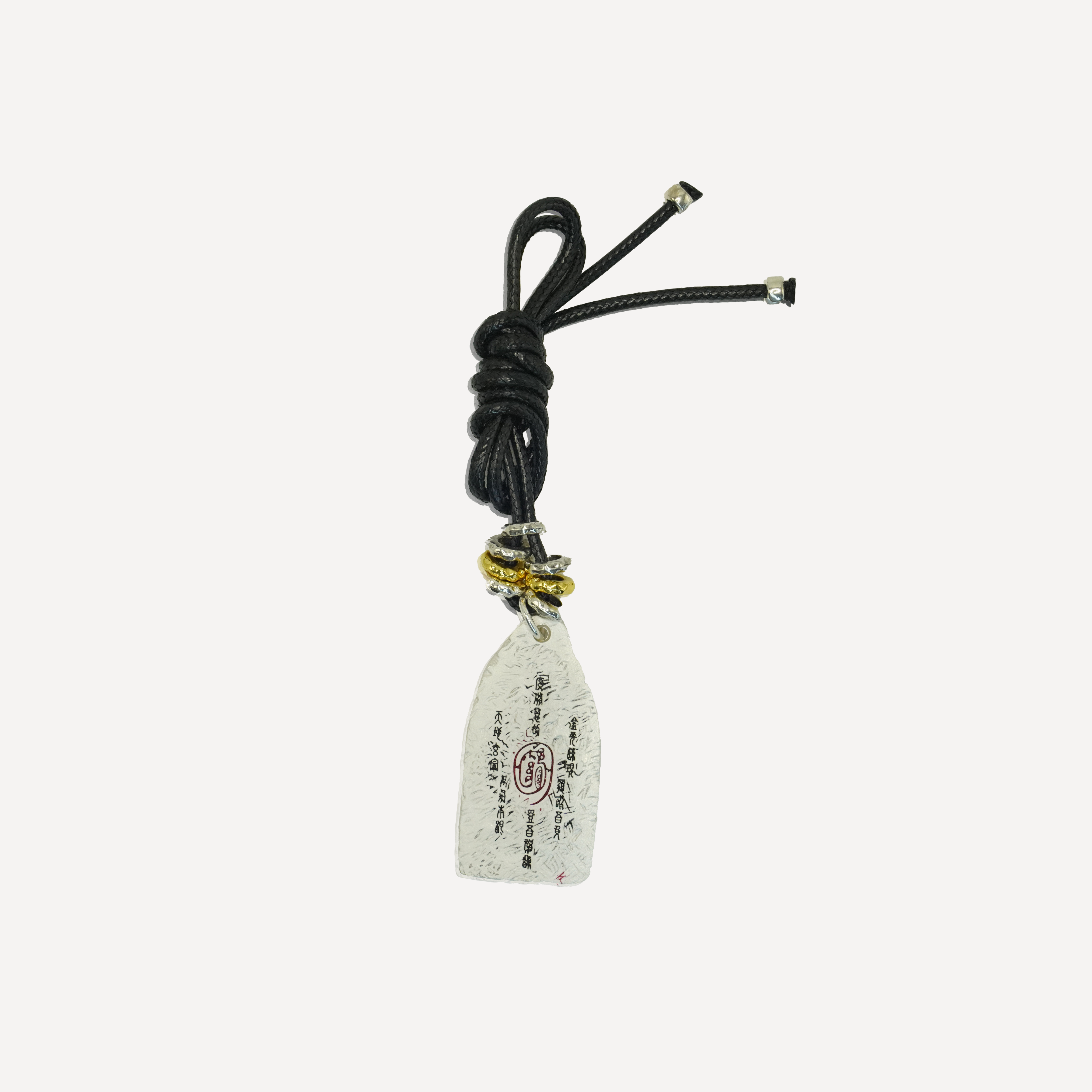 Taoist Talisman Pendant Necklace, Traditional Daoist Symbol with Cord, Wealth & Protection Energy Jewelry