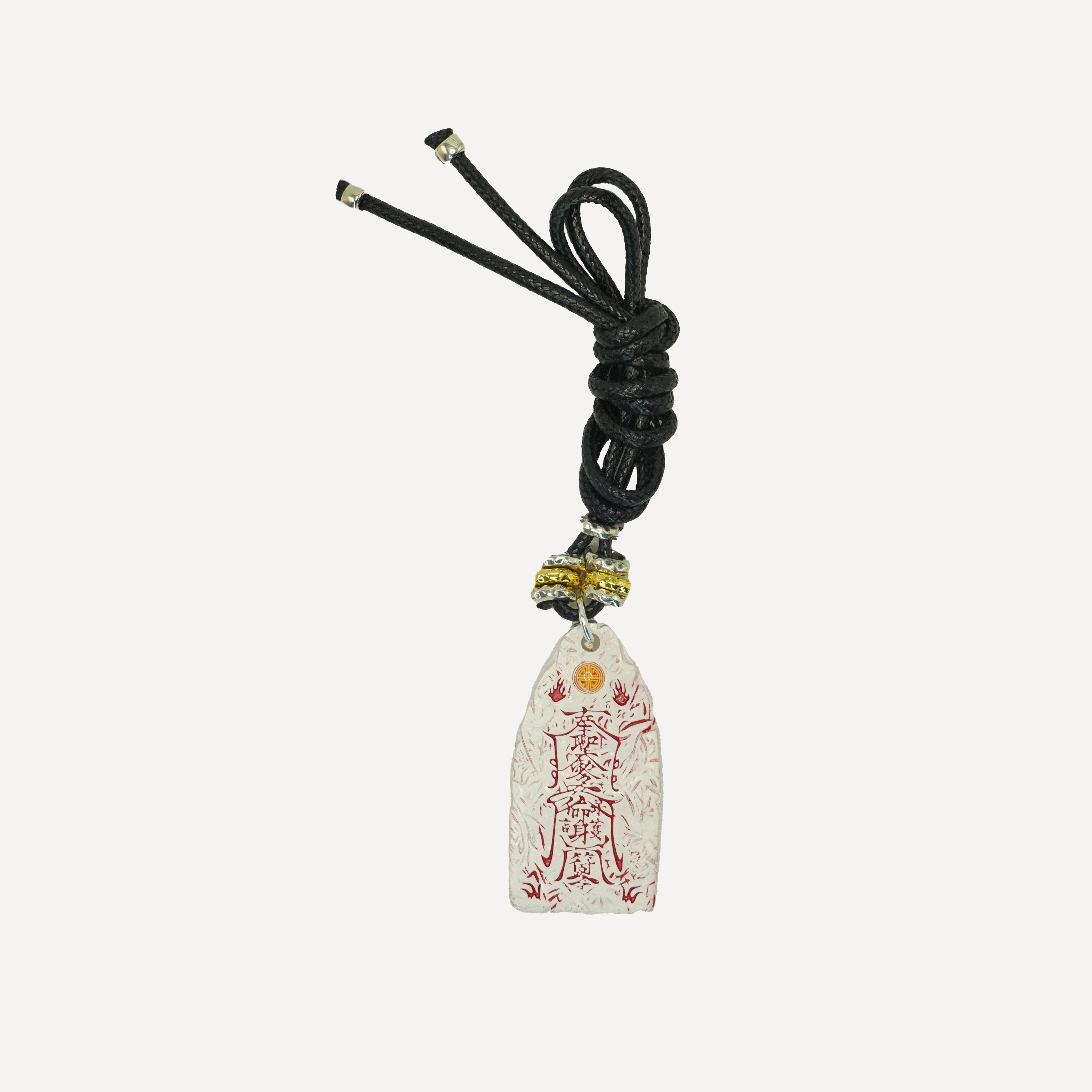 Taoist Talisman Pendant Necklace, Traditional Daoist Symbol with Cord, Wealth & Protection Energy Jewelry