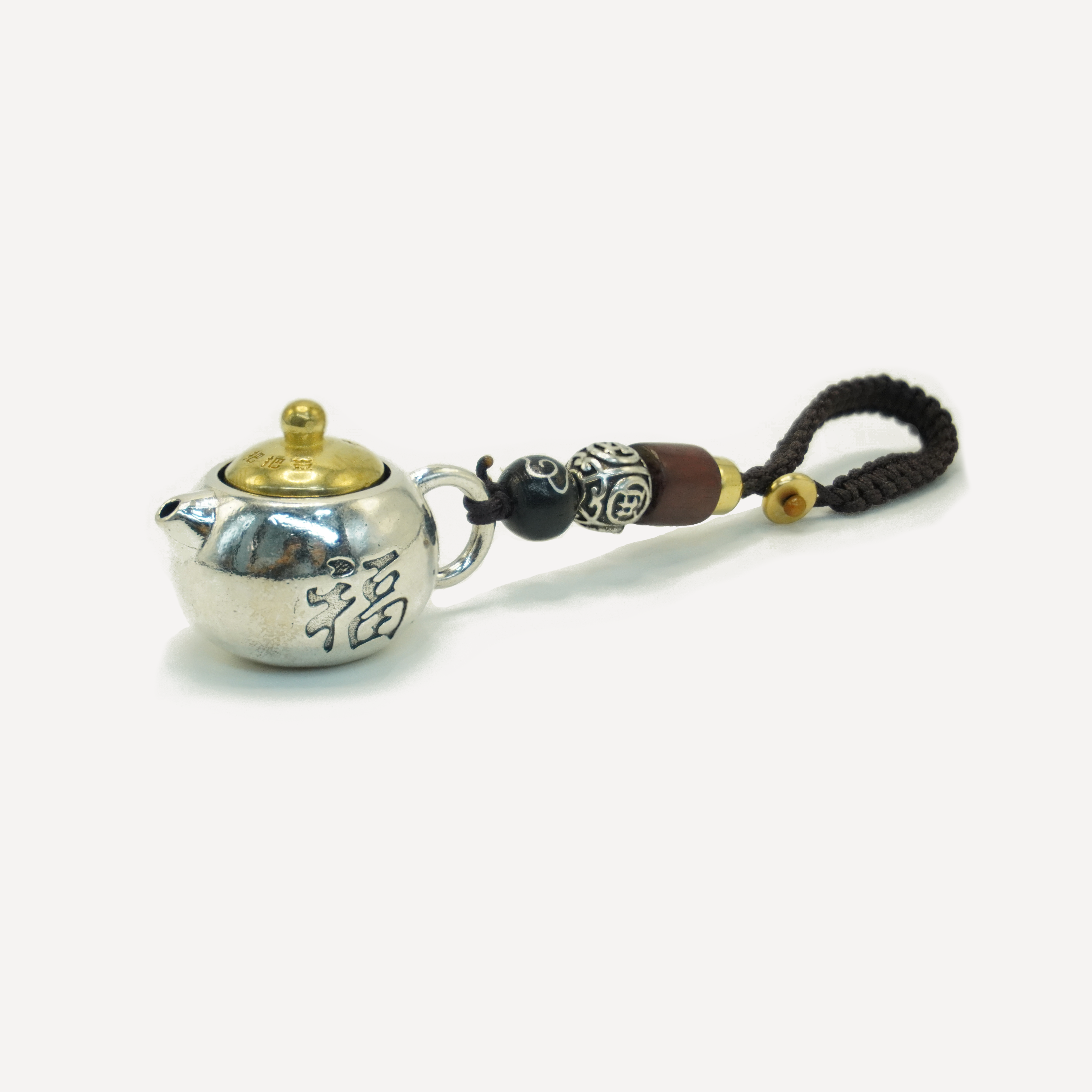 Lucky Tea Pot Charm Keychain ¨C Symbol of Peace, Prosperity & Eastern Elegance | Perfect Gift for Tea Lovers & Home Decor