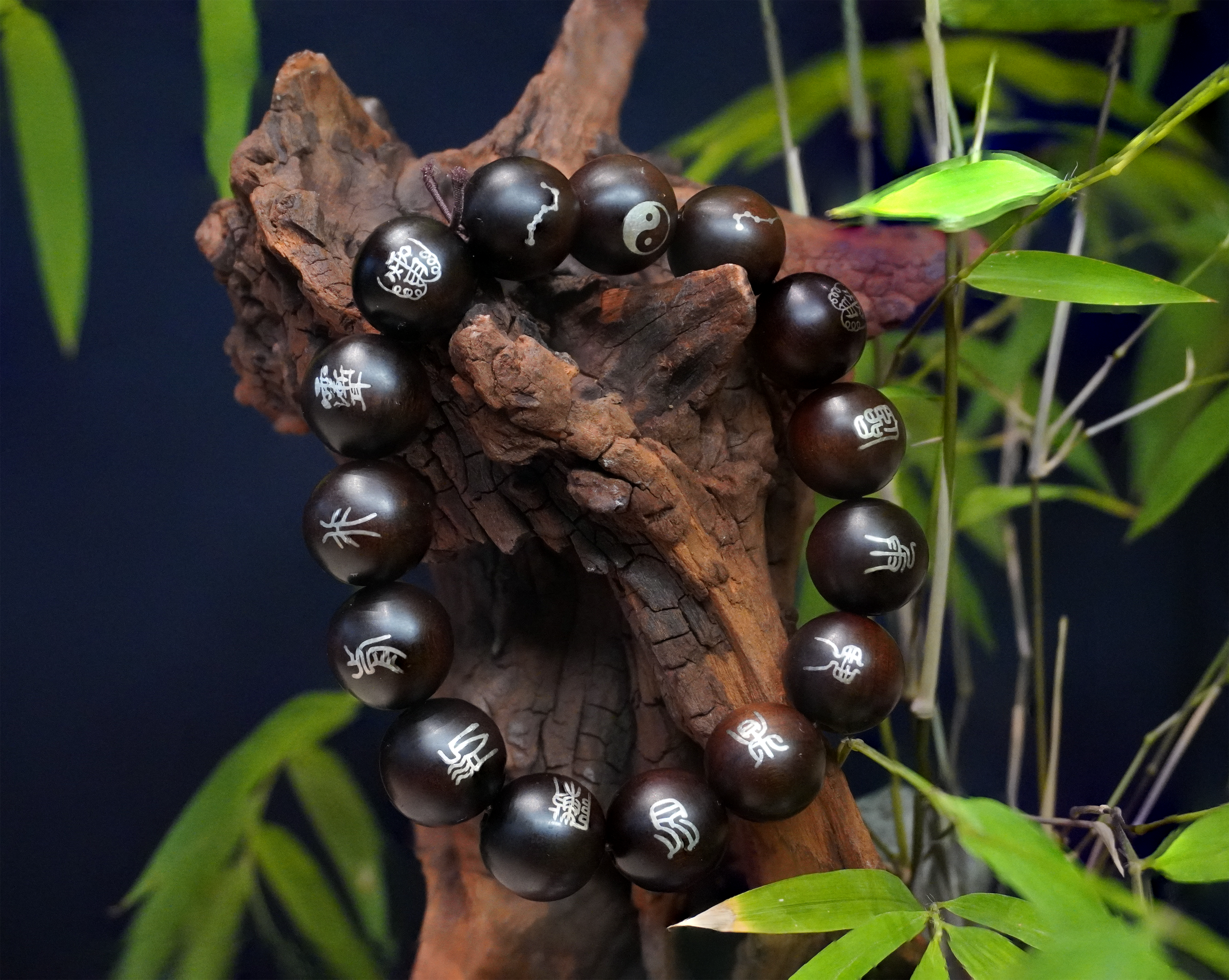 Sterling Silver Inlaid Lightning Strike Jujube Wood Bracelet ¨C Symbol of Protection, Luck & Peace