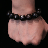 Sterling Silver Inlaid Lightning Strike Jujube Wood Bracelet | Symbol of Luck and Protection