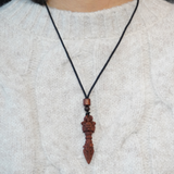 Natural Lightning Strike Wood Taoist Bagua Pendant | Spiritual Protection and Balance