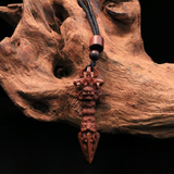 Natural Lightning Strike Wood Taoist Bagua Pendant | Spiritual Protection and Balance