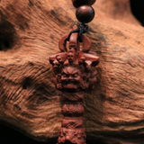 Natural Lightning Strike Wood Taoist Bagua Pendant | Spiritual Protection and Balance