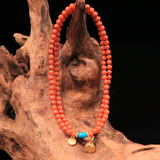 Natural South Red & Turquoise Necklace | A Touch of Warmth and Serenity
