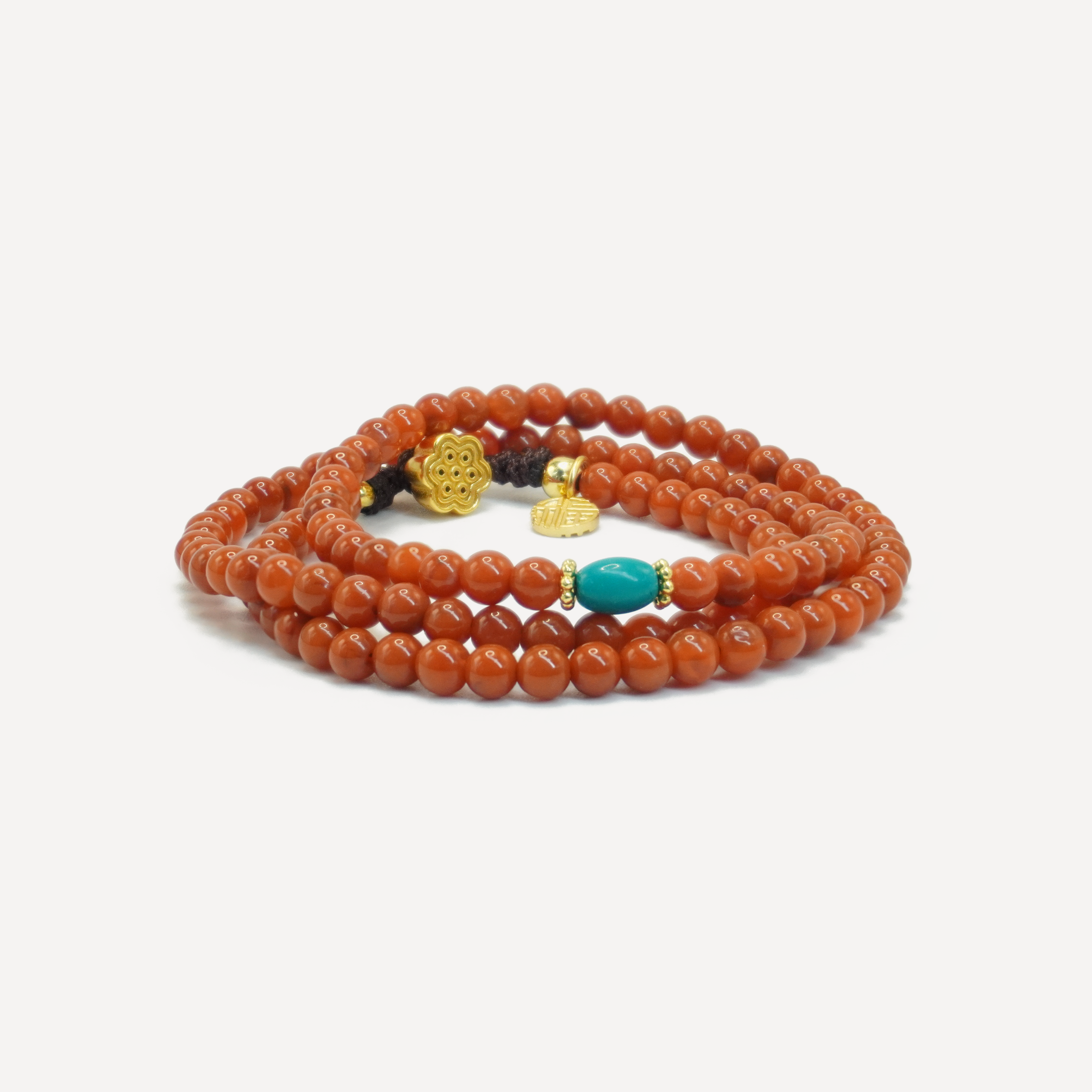South Red Agate & Turquoise Necklace | Positive Energy & Balance Stones for Everyday Elegance