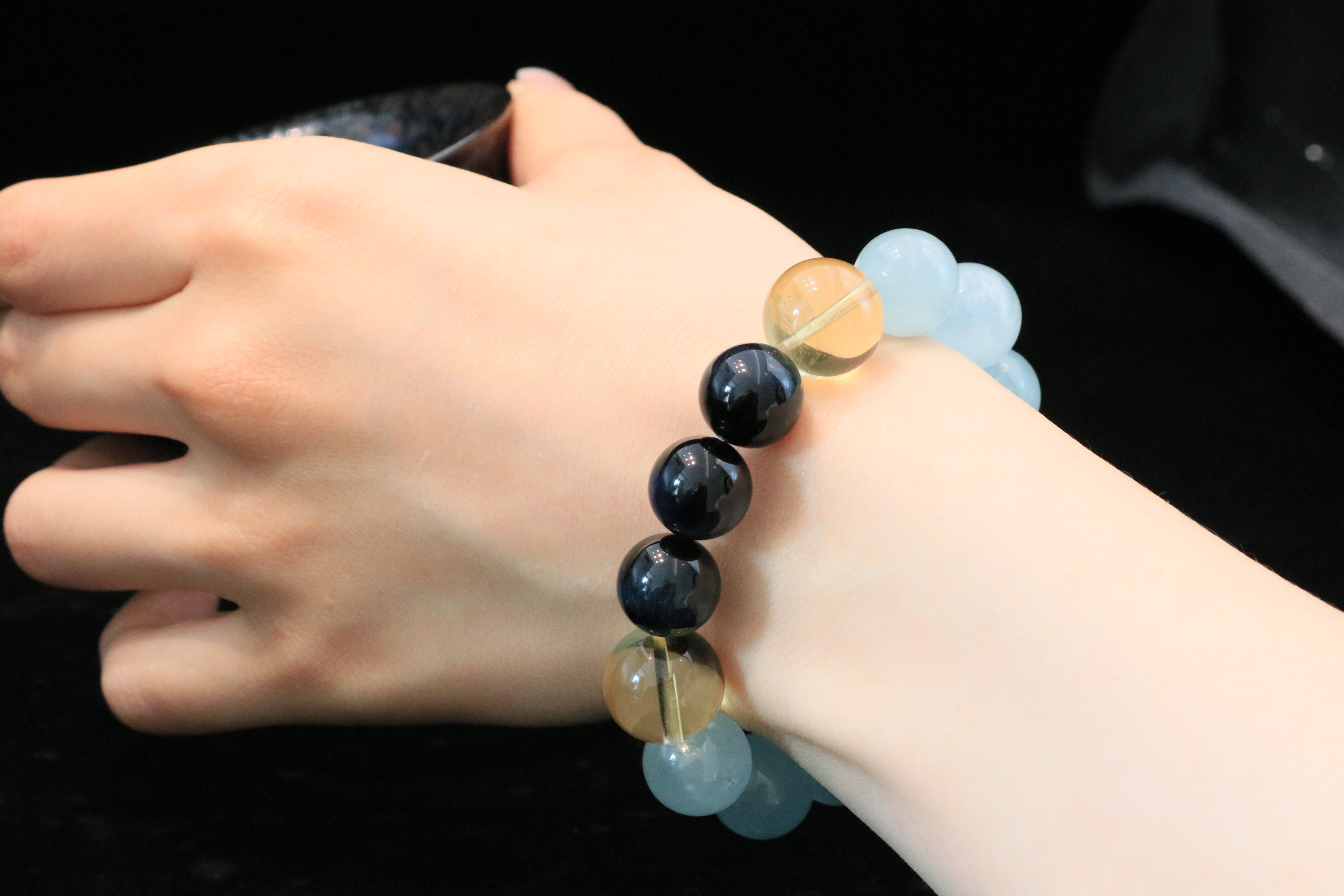 Ocean Blaze Handmade Bracelet ¨C Aquamarine, Citrine & Blue Tiger's Eye Jewelry for Calm, Confidence, Clarity & Prosperity
