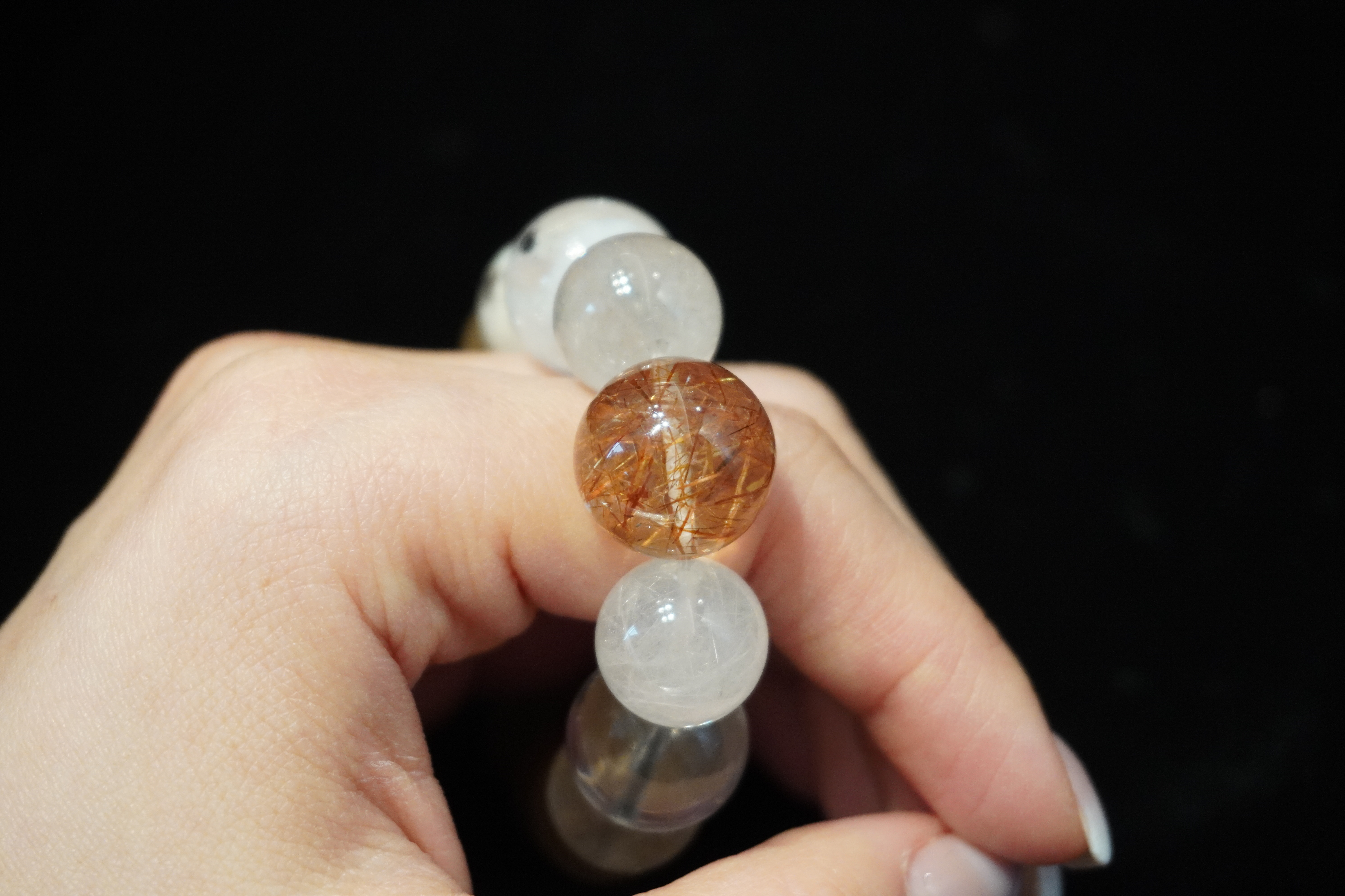 Radiance of Gold and Crystal Harmony Handmade Bracelet ¨C Rutilated Quartz, Clear Quartz & Symbiotic Crystal Jewelry for Prosperity, Clarity & Balance