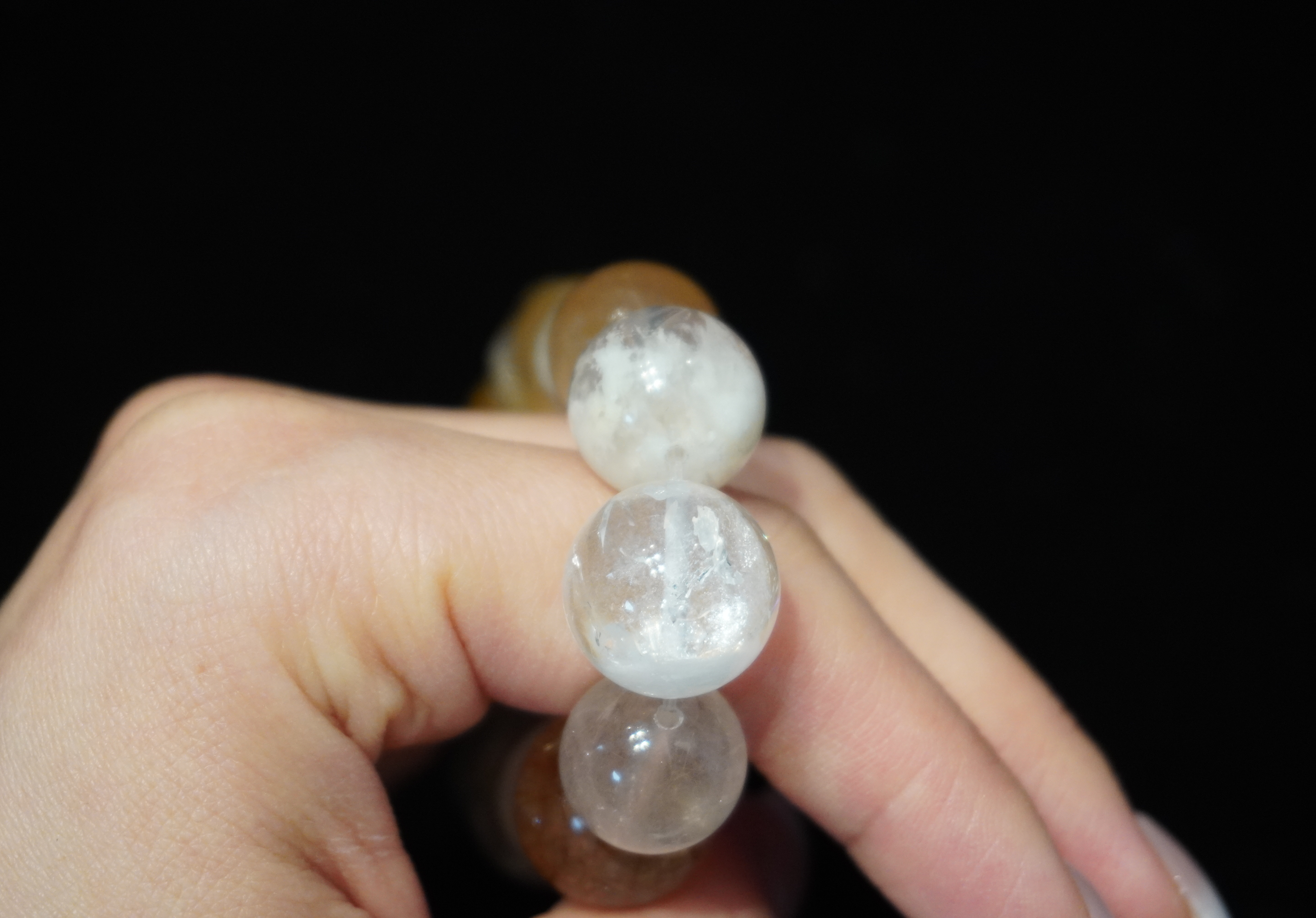 Radiance of Gold and Crystal Harmony Handmade Bracelet ¨C Rutilated Quartz, Clear Quartz & Symbiotic Crystal Jewelry for Prosperity, Clarity & Balance
