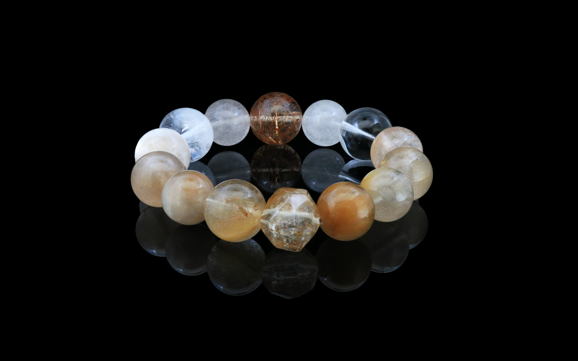 Radiance of Gold and Crystal Harmony Bracelet