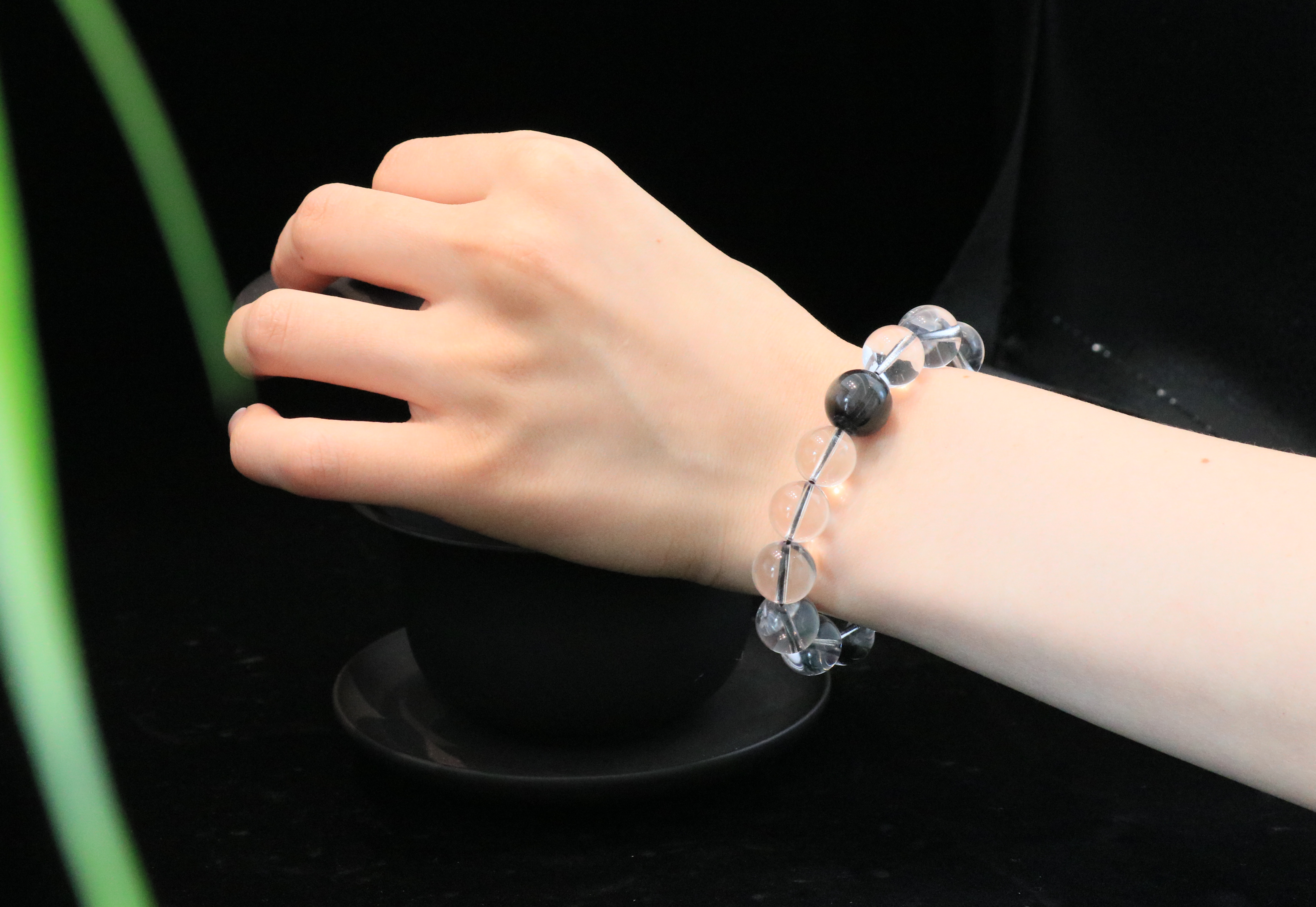 "Guardian Clarity" Handmade Silver Obsidian Bracelet ¨C Clear Quartz & Tourmalated Quartz for Protection, Emotional Clarity & Energy Balance