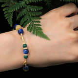 Golden Horizon Handmade Bracelet ¨C Kyanite, Yellow Tiger's Eye & Malachite Jewelry for Wisdom, Passion & Positive Energy