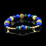 Golden Horizon Bracelet - A Fusion of Kyanite, Yellow Tiger's Eye, and Malachite