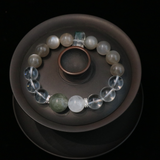 Moonlit Serenity Handmade Bracelet ¨C Moonstone, Green Phantom Quartz & Clear Quartz Jewelry for Calmness, Clarity & Empowered Action