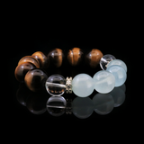 Ocean's Gaze: Tiger's Eye & Aquamarine Bracelet