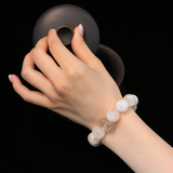 Frozen Harmony Handmade Bracelet ¨C Snowflake Crystal & Rare Symbiotic Mineral | Jewelry for Clarity, Serenity & Inner Peace