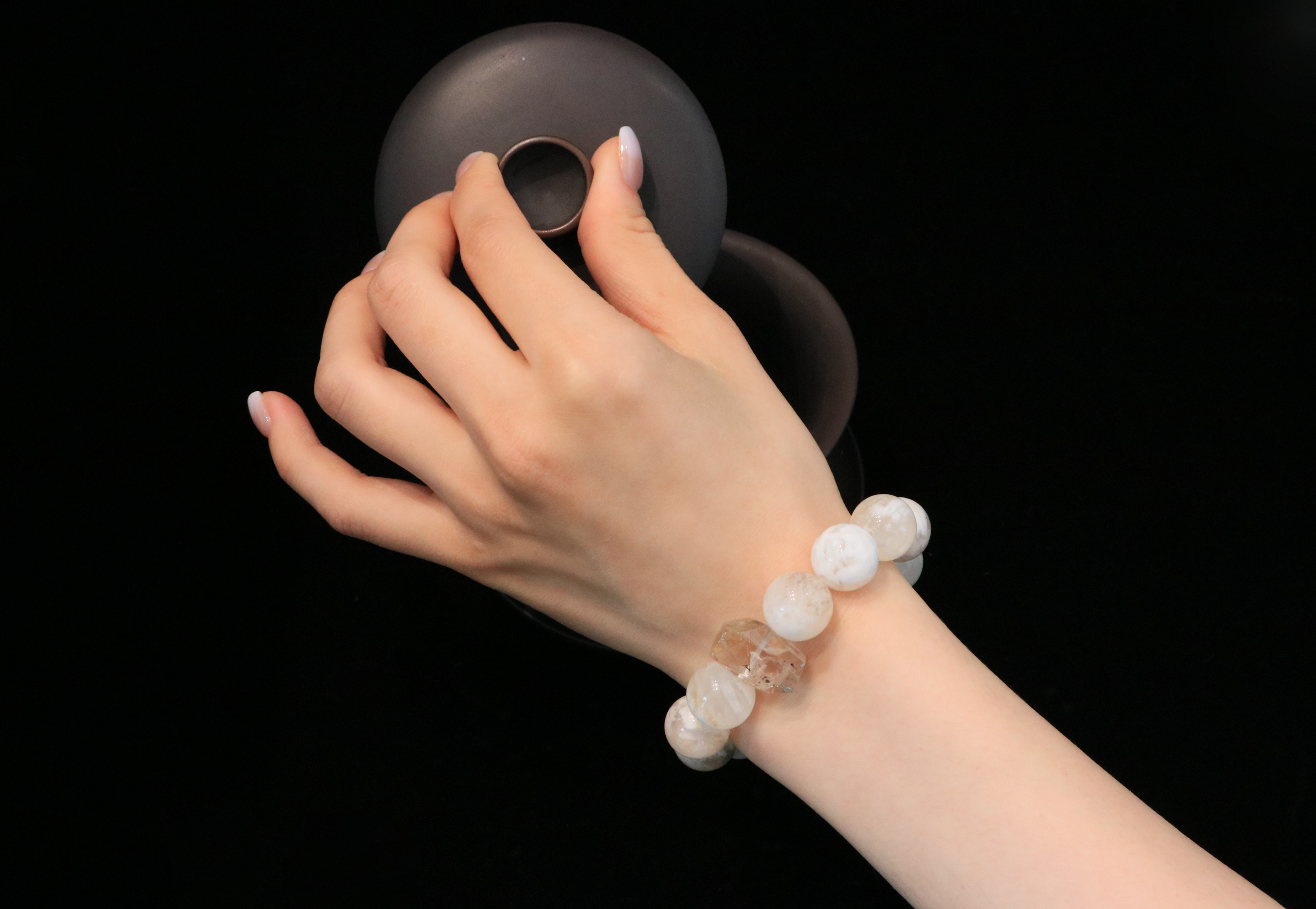 Frozen Harmony Handmade Bracelet ¨C Snowflake Crystal & Rare Symbiotic Mineral | Jewelry for Clarity, Serenity & Inner Peace