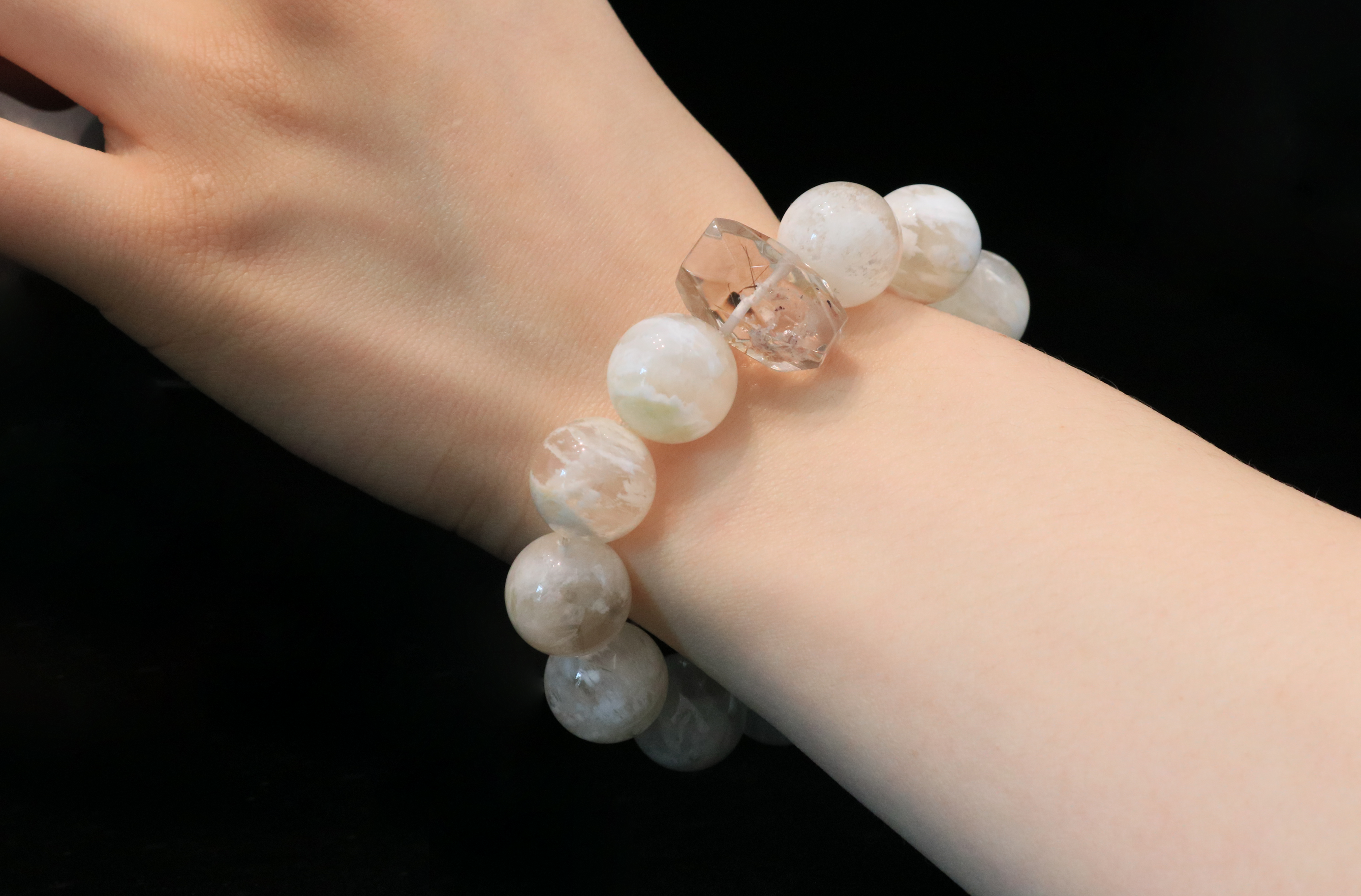 Frozen Harmony Handmade Bracelet ¨C Snowflake Crystal & Rare Symbiotic Mineral | Jewelry for Clarity, Serenity & Inner Peace