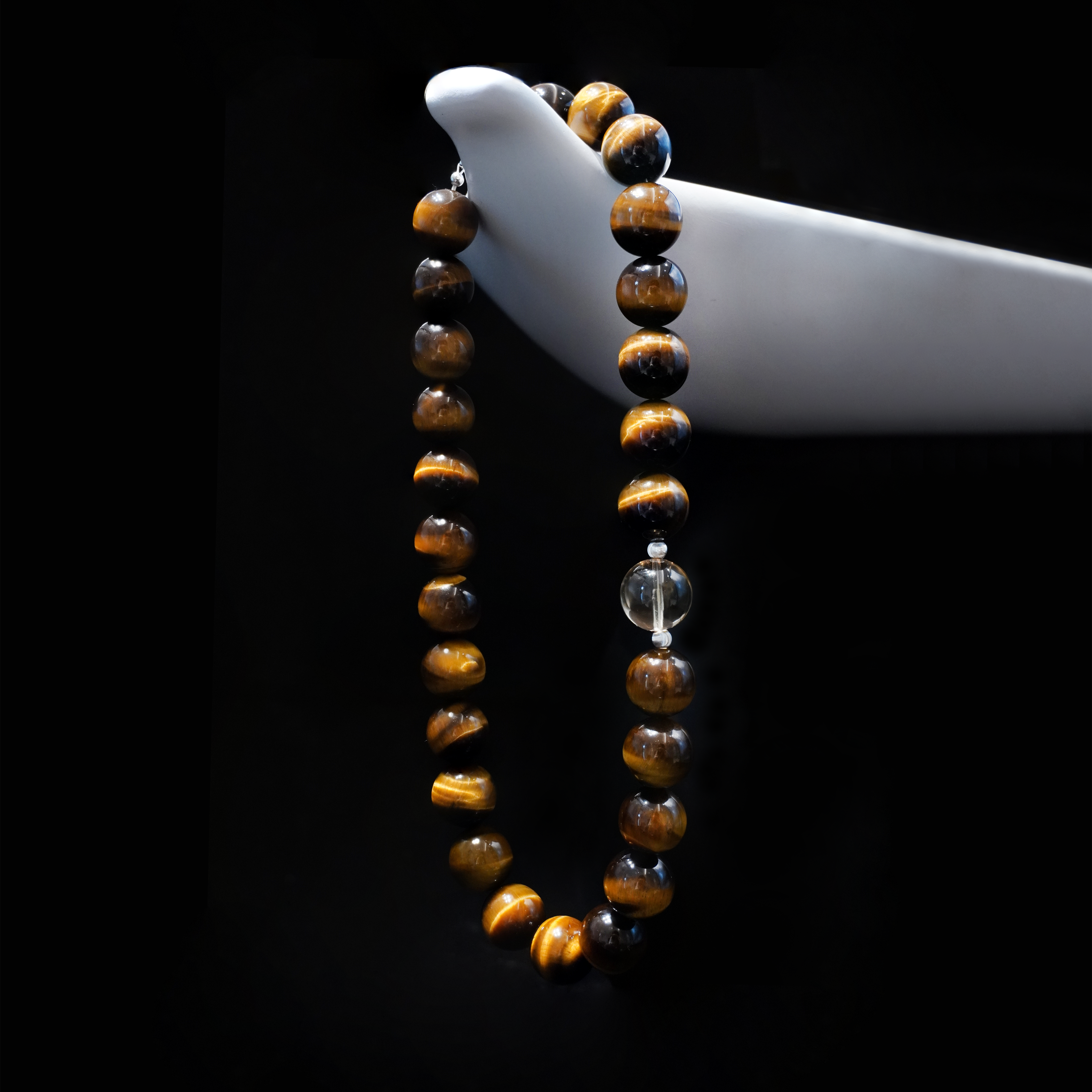 Mystic Strength Handmade Necklace ¨C Tiger's Eye & Smoky Quartz Jewelry for Courage, Protection & Balance