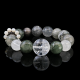 Mystic Harmony Rutilated Quartz · Green Rutilated Quartz · Silver Obsidian Bracelet