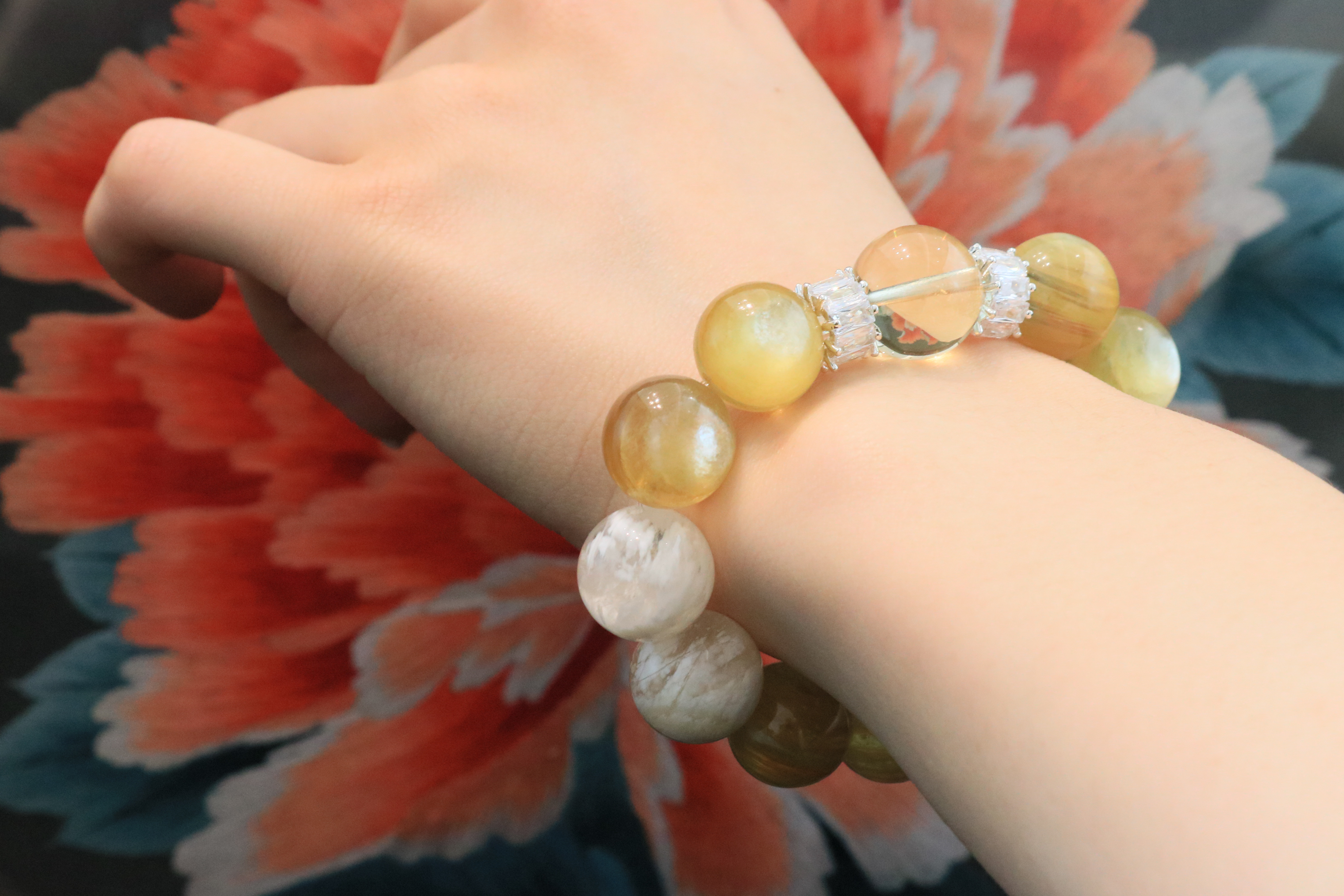 "Golden Fortune" Handmade Citrine Bracelet ¨C Golden Lepidolite & Snowflake Crystal Jewelry for Wealth, Inner Peace & Emotional Balance