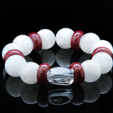 Snowflake Phantom Quartz with Cinnabar Bracelet