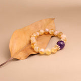 Natural Yellow Citrine, Amethyst Bracelet