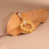 Golden Rutilated Quartz Phone Strap & Car Keychain | A Touch of Elegance and Luck