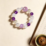 Clarity & Focus Crystal Bracelet - Amethyst & Clear Quartz