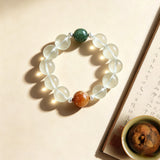 Career Focus & Clarity Crystal Bracelet - Green Phantom Quartz, Clear Quartz & Phantom Quartz
