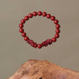 Pi Xiu Cinnabar Bracelet - Taoist Dual Guardians for Wealth & Protection