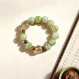 Prosperity & Focus Crystal Bracelet - Citrine, Glaze Jade & Sandalwood