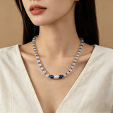 Wisdom & Inner Calm Necklace - Lapis Lazuli, Clear Quartz & Kyanite